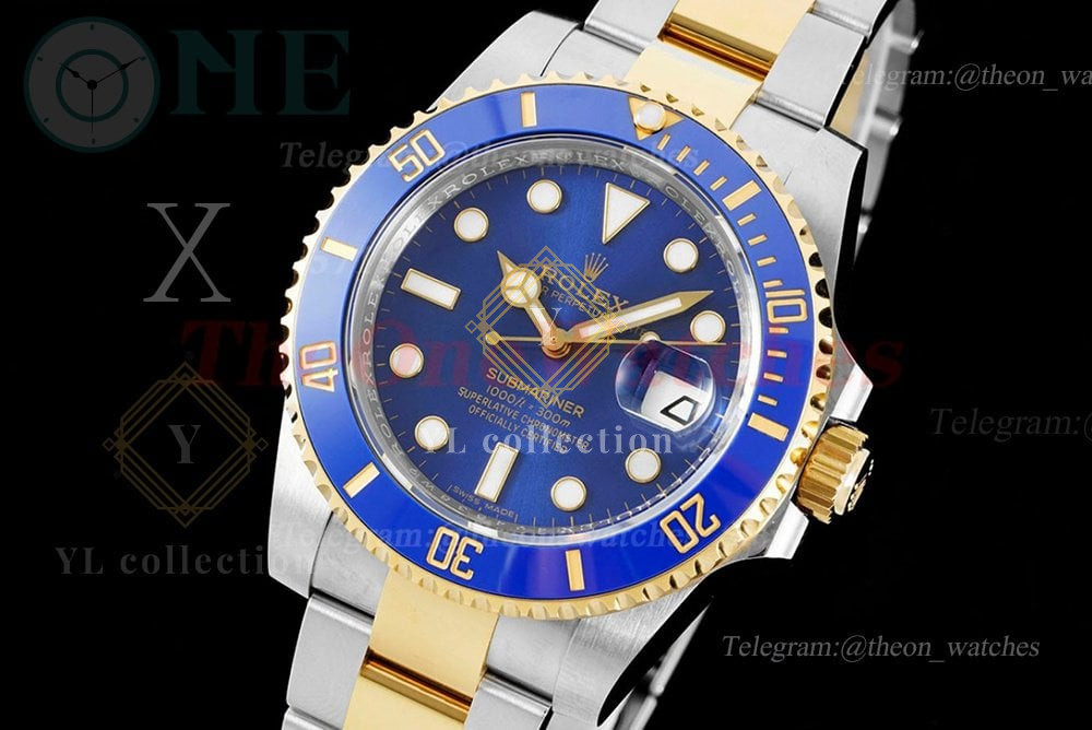 롤렉스 서브마리너 블루 옐로우골드 콤비 청콤