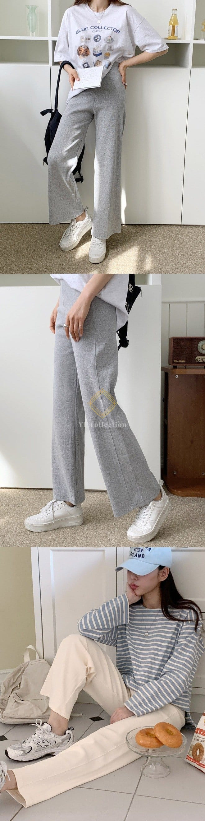 여성 노르아 고지 스판 일자핏 롱 팬츠