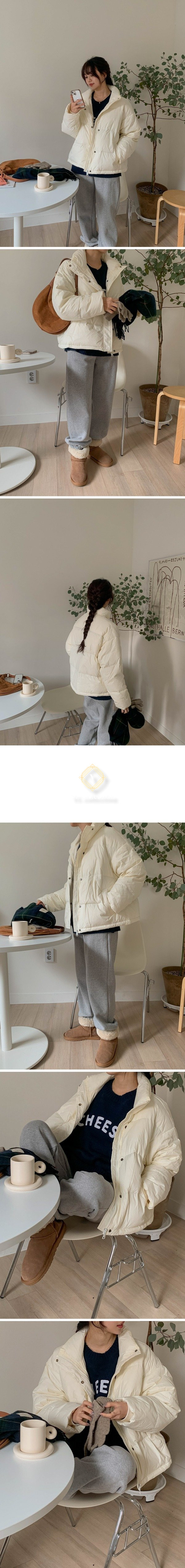 여성 오버핏 베이직 스트링 패딩