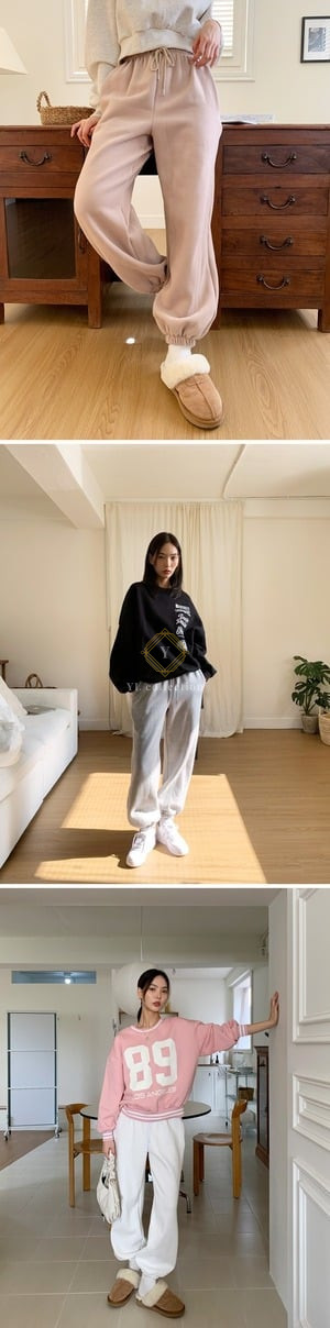 여성 트즈켄 허리밴딩 양기모 트레이닝 조거 팬츠