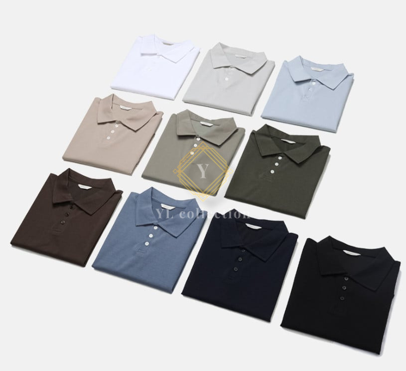 남자 머슬 카라 반팔티