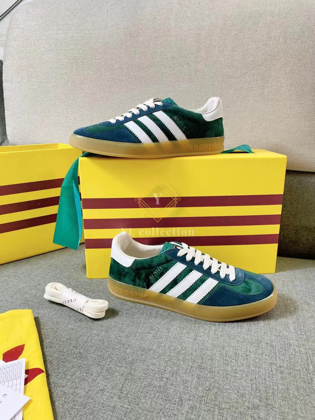 구찌 X 아디다스 가젤 스니커즈