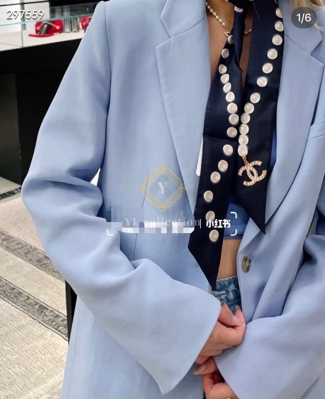 샤넬 진주 트윌리 스카프