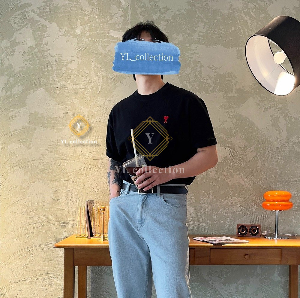 아미 스몰 하트 로고 반팔티 (오버핏)