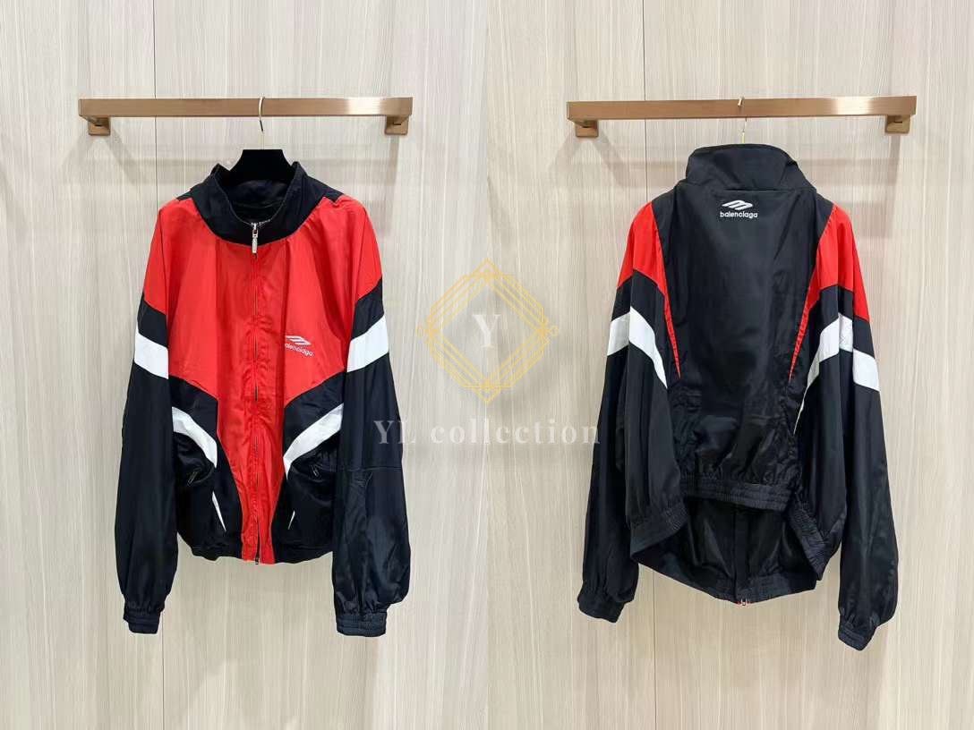 발렌시아가 3B 스포츠 아이콘 오프 숄더 트랙수트 재킷