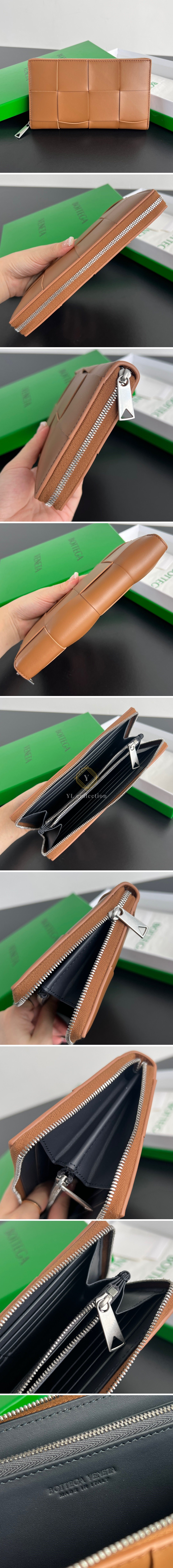 보테가베네타 카세트 지퍼 어라운드 여성 지갑