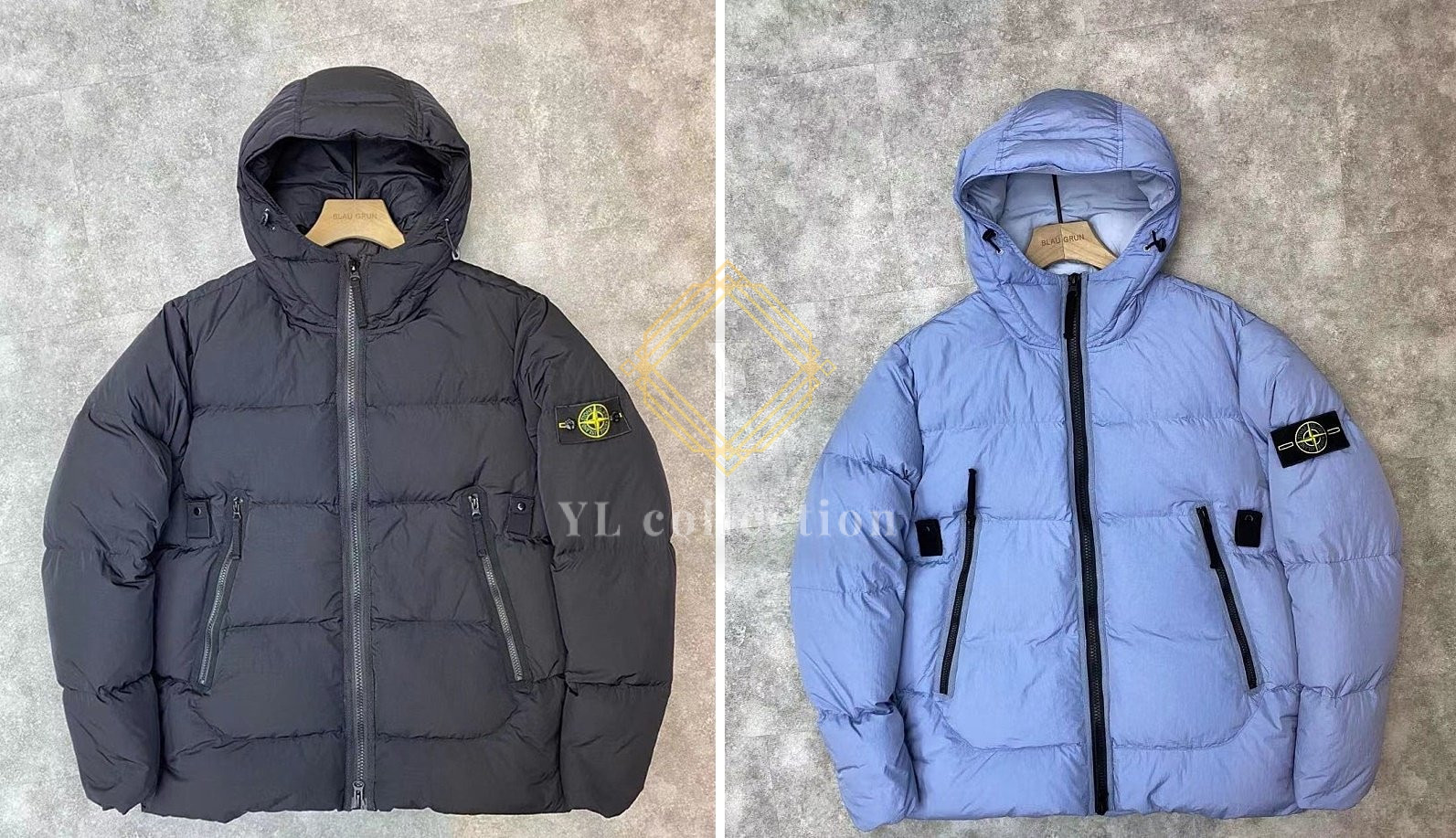 스톤아일랜드 가먼트 이드 크링클랩스 다운 패딩