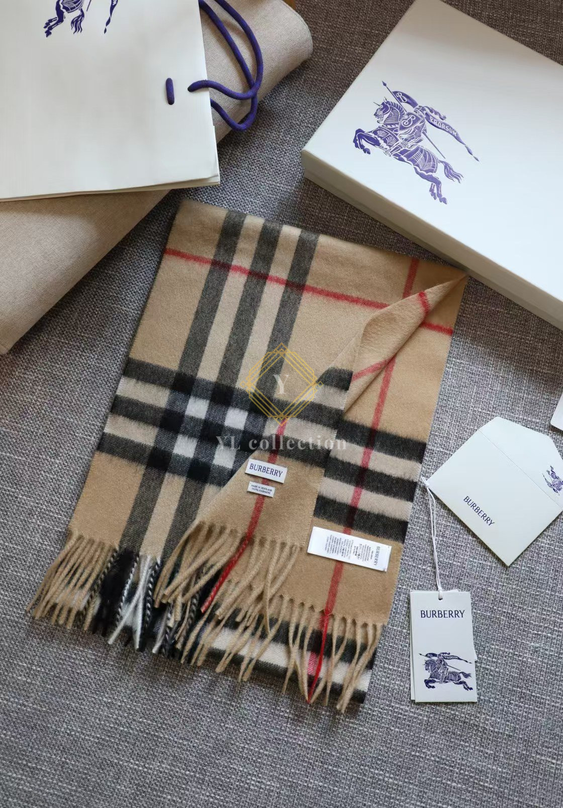 버버리 체크 캐시미어 스카프