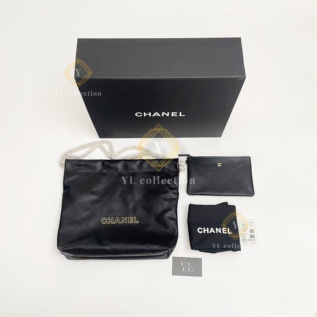 샤넬 22백 스몰 캐비어 블랙 금장