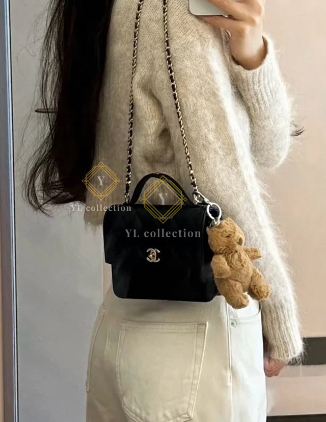 샤넬 CC 턴락 탑핸들 미니 체인백