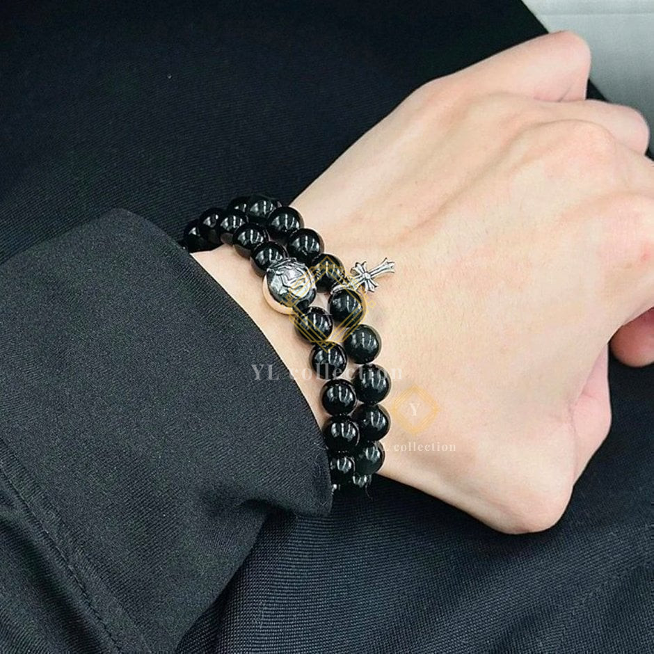 크롬하츠 8mm 흑요석 비즈 팔찌