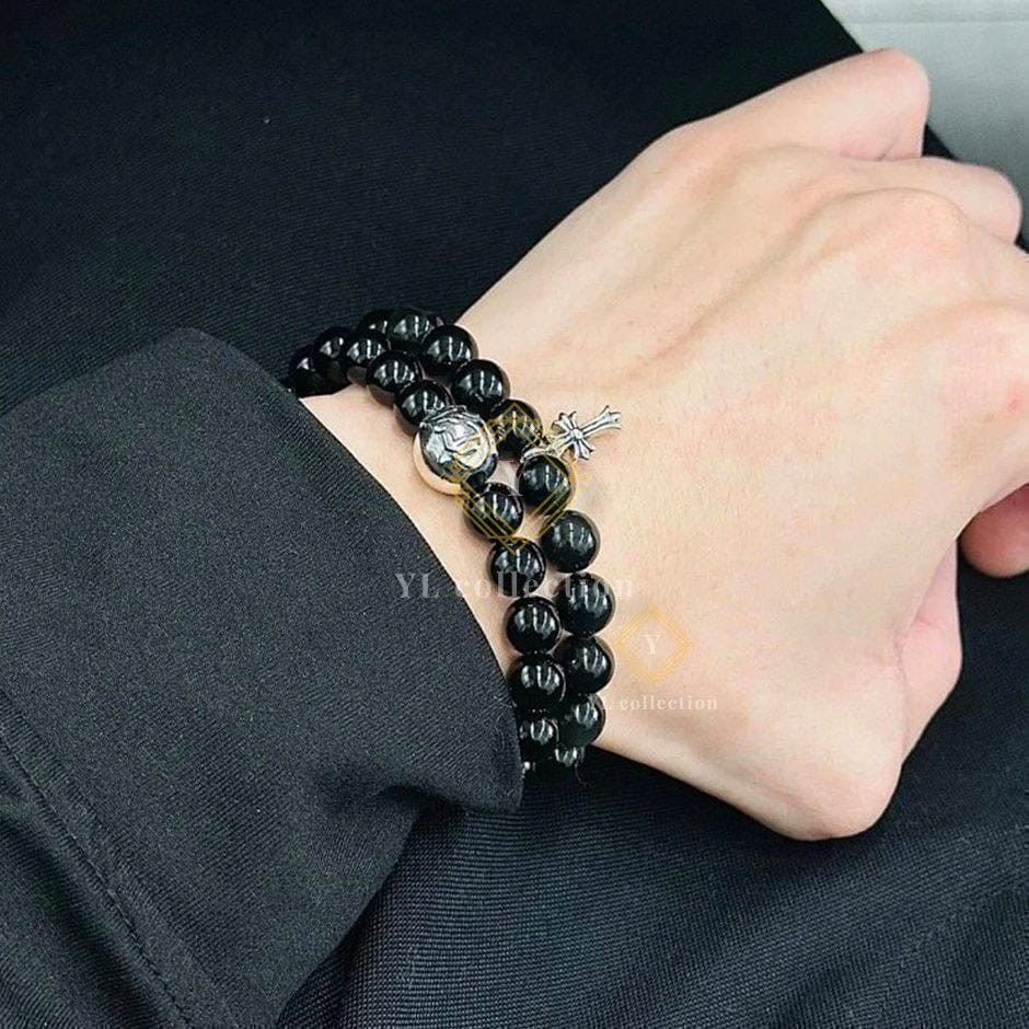 크롬하츠 8mm 흑요석 비즈 팔찌