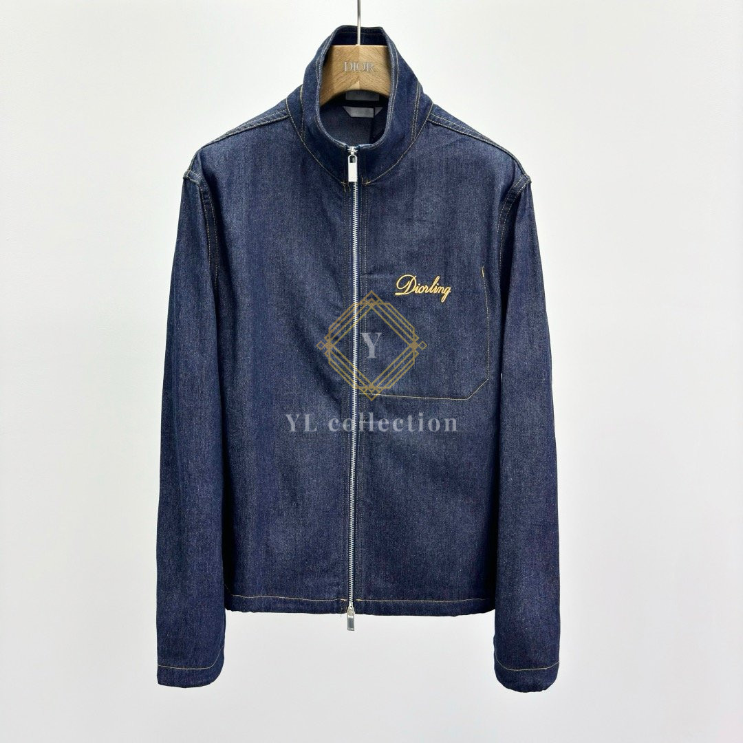 디올 Diorling 블루 코튼 블루종 재킷