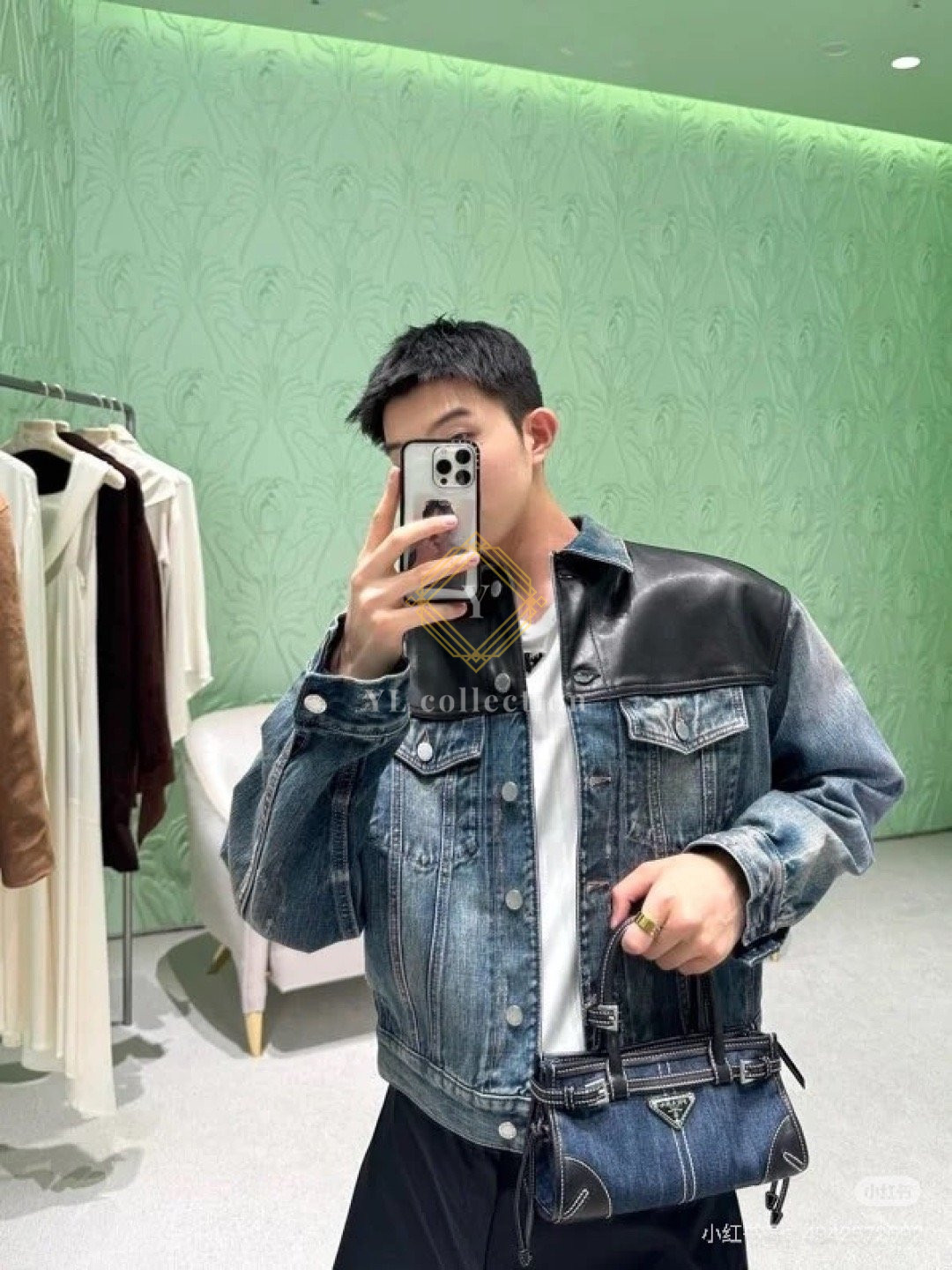 프라다 페이디드 블루 코튼 데님 재킷 12210