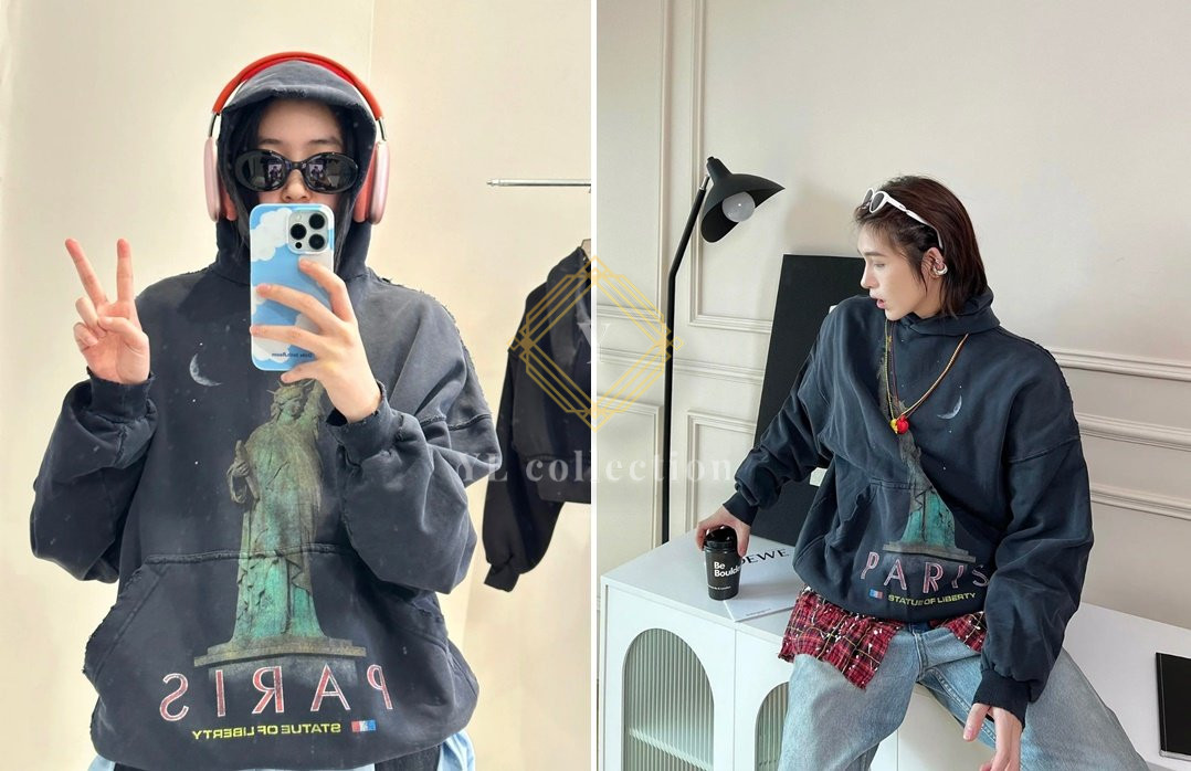 발렌시아가 파리스 리버티 오버사이즈 코트 후디