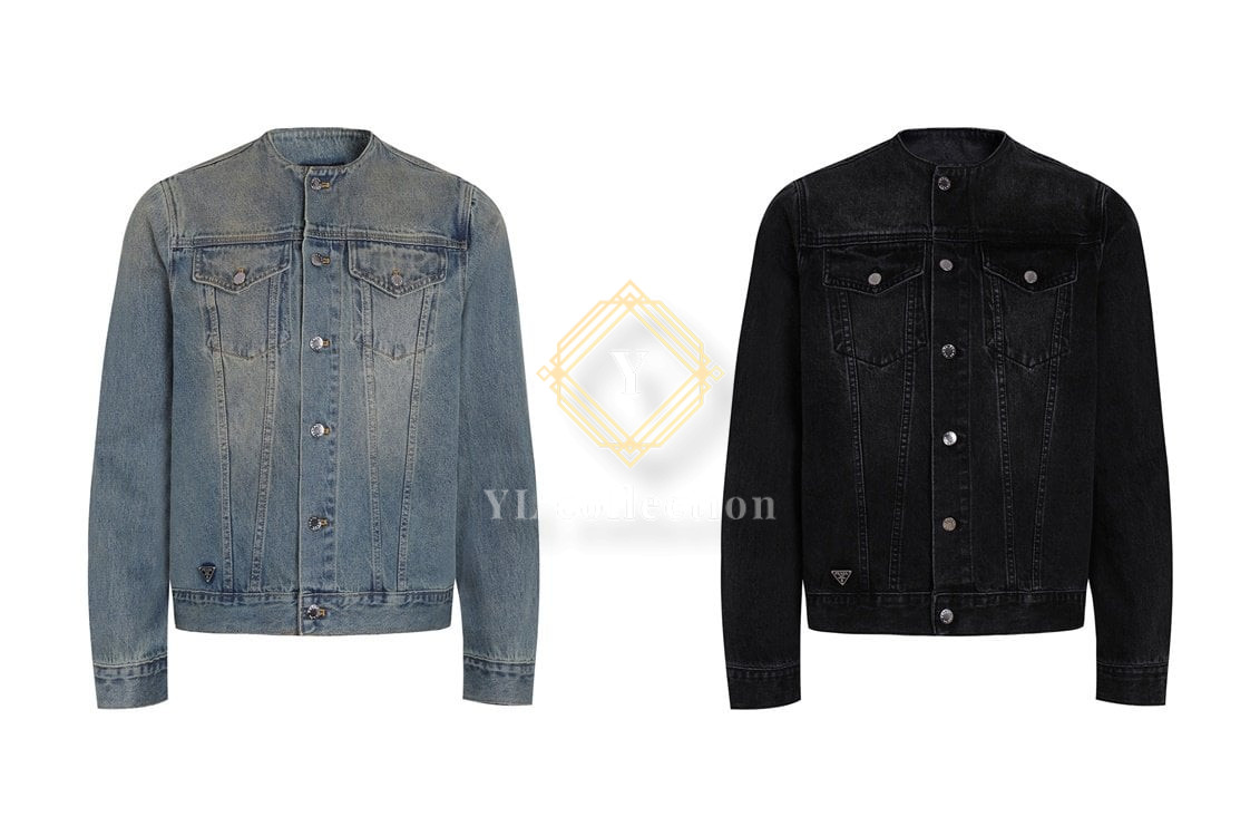 프라다 데님 블루종 자켓
