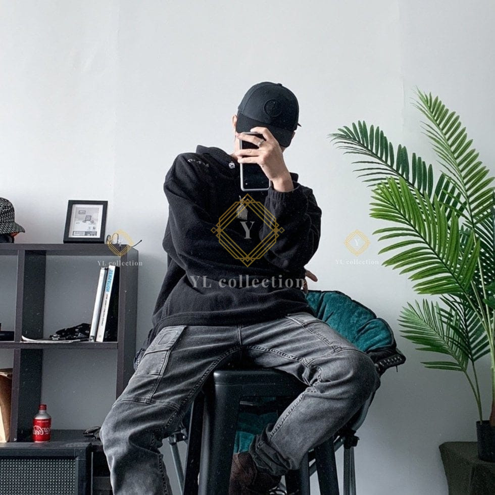 스톤아일랜드 자수 로고 볼캡 블랙