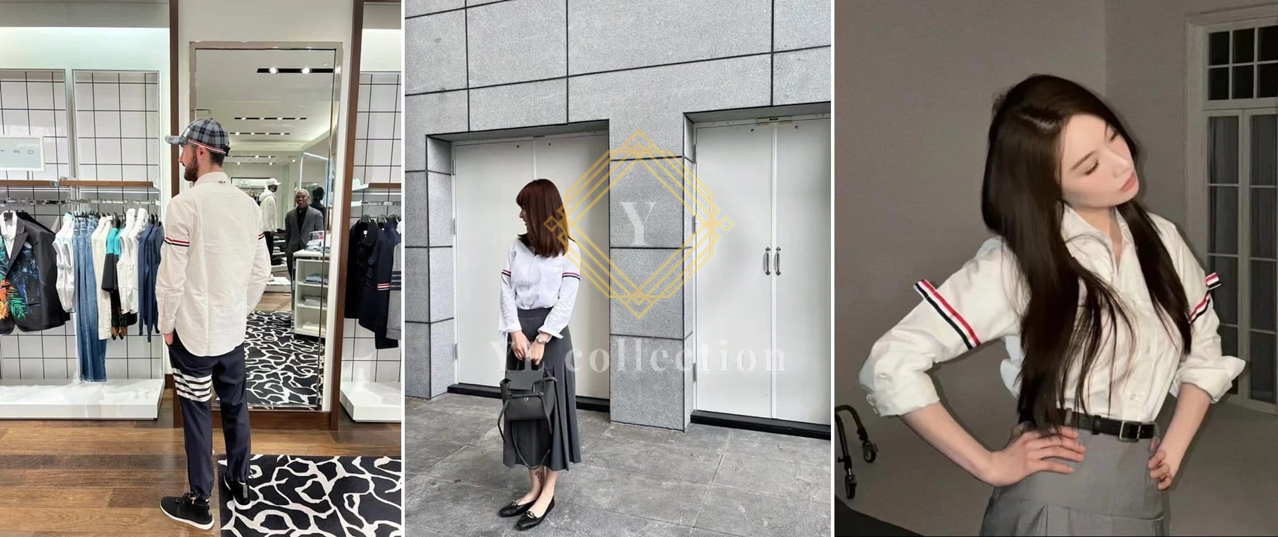 톰브라운 포플린 그로그랭 암밴드 클래식 셔츠