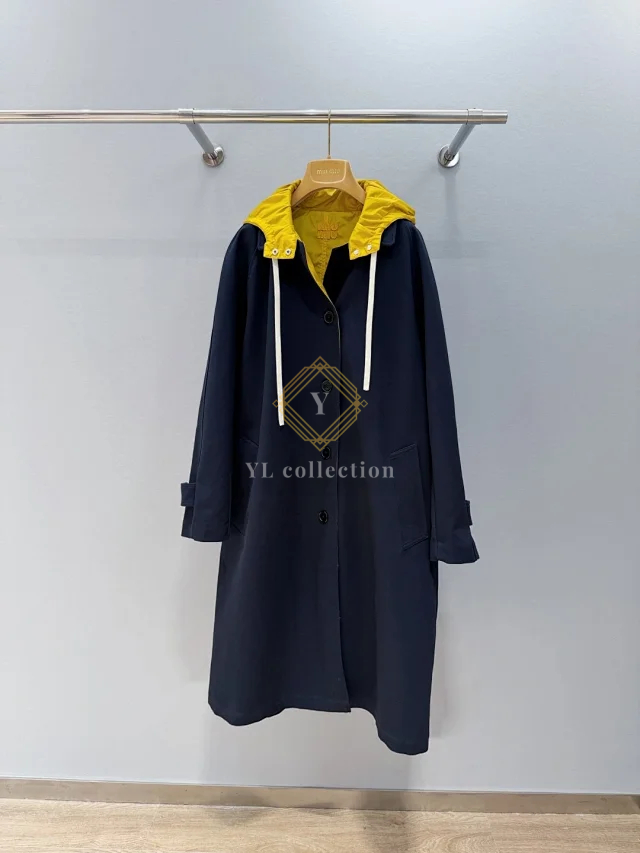 미우미우 싱글브레스트 치노 및 테크니컬 퐁제 코트