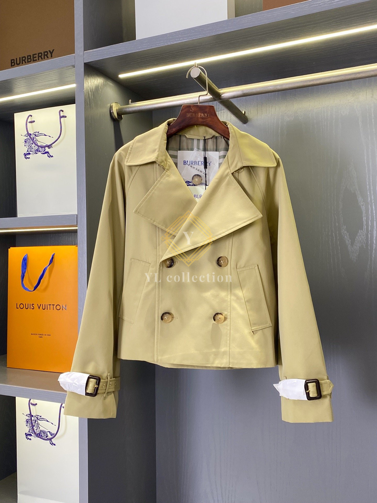 버버리 코튼 블렌드 트렌치 재킷