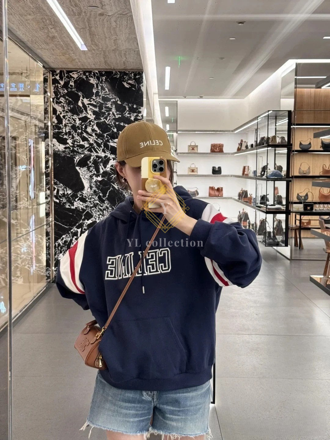 셀린느 루즈 코튼 플리스 후드