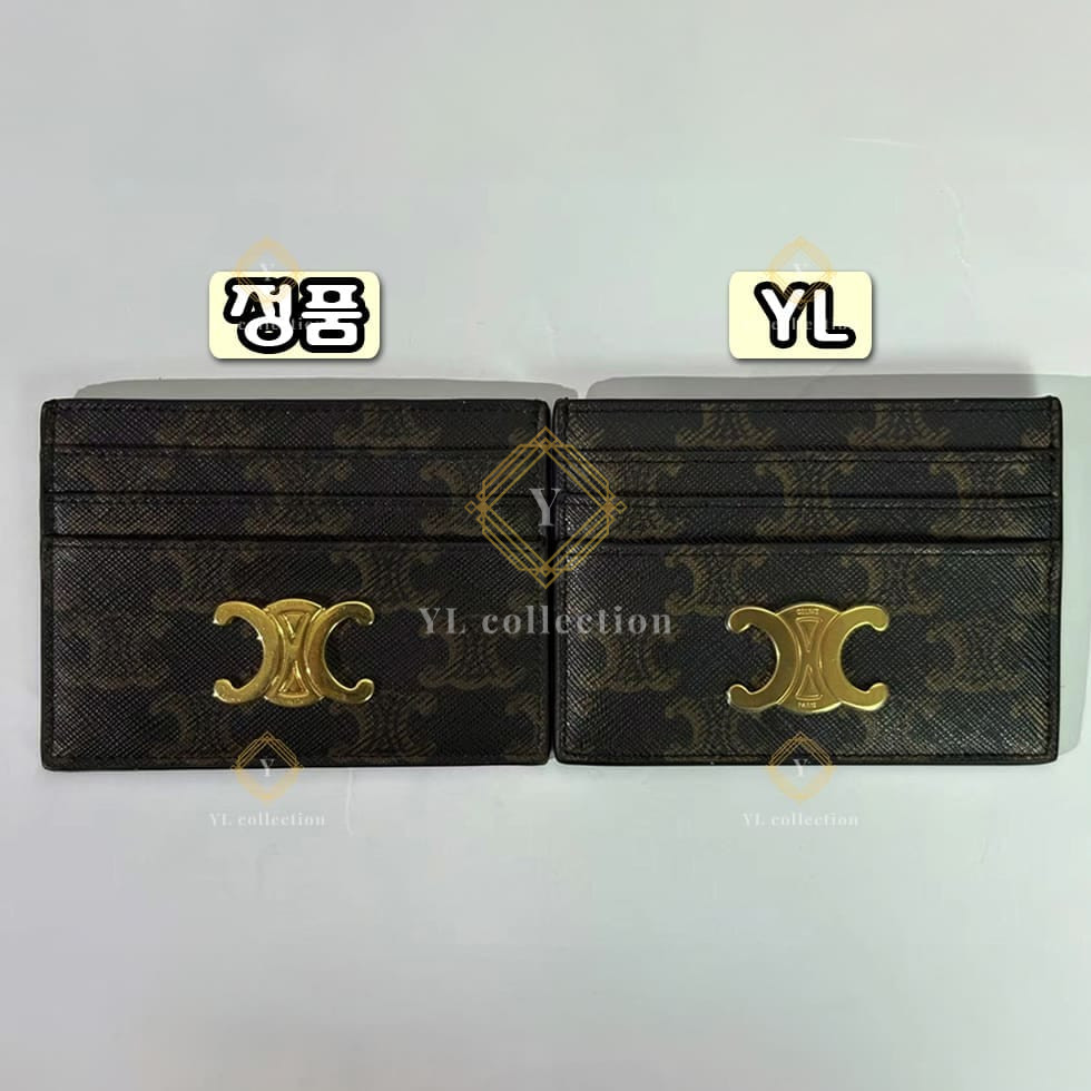 셀린느 트리옹프 캔버스 카드 홀더 탄
