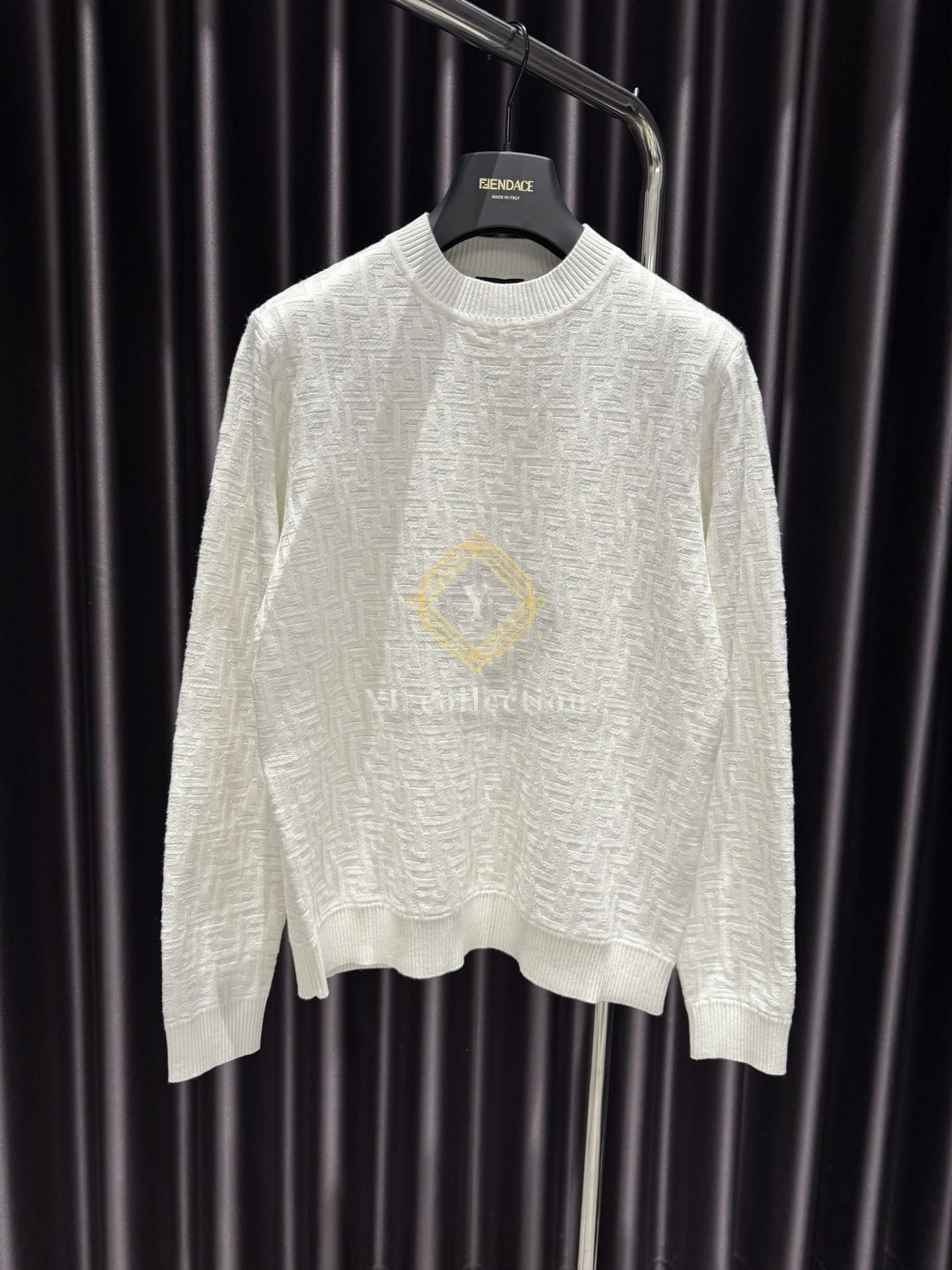 펜디 화이트 FF 코튼 스웨터