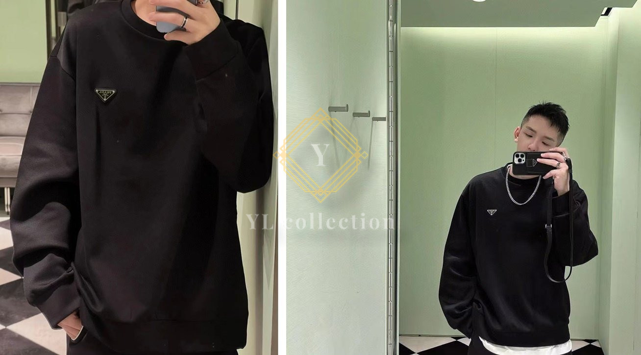 프라다 테크니컬 코튼 스웨트셔츠