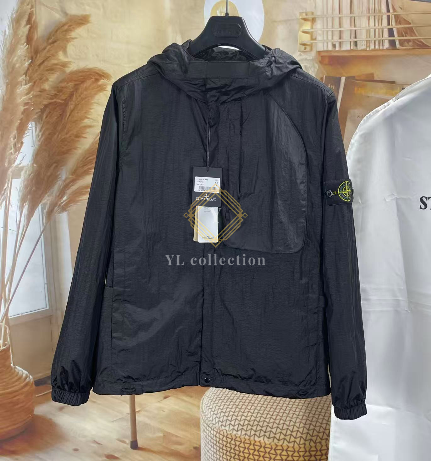 스톤 아일랜드 오가닉 룩 나일론 파나마 후드 자켓