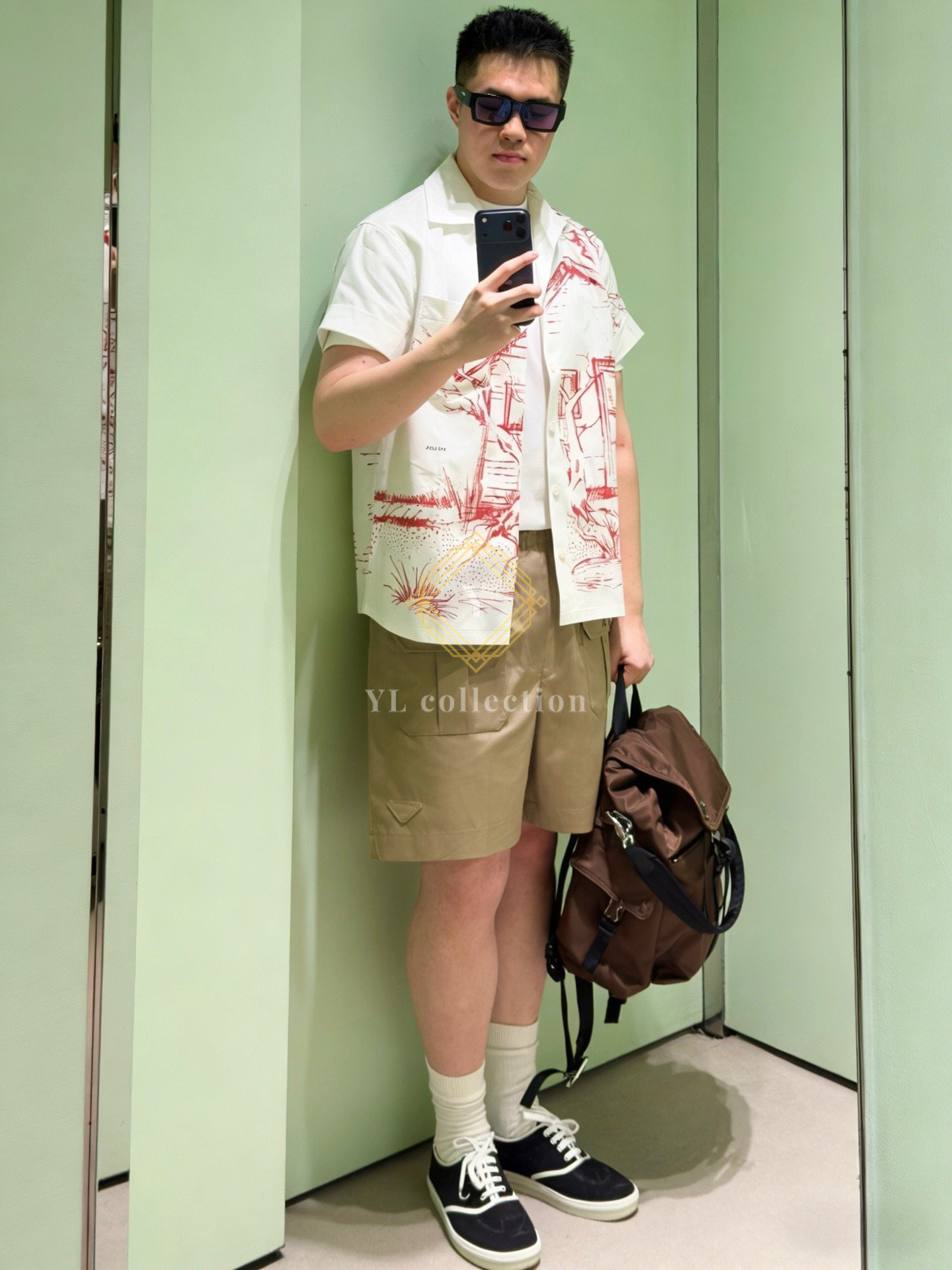 프라다 코튼 포플린 버뮤다 팬츠