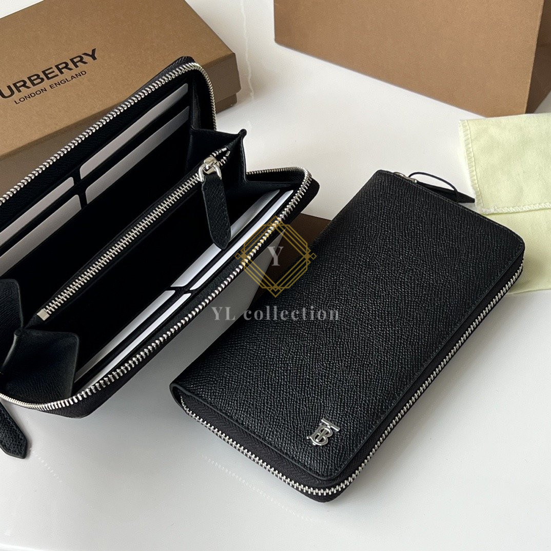 버버리 그레이니 레더 TB 지퍼라운드 지갑