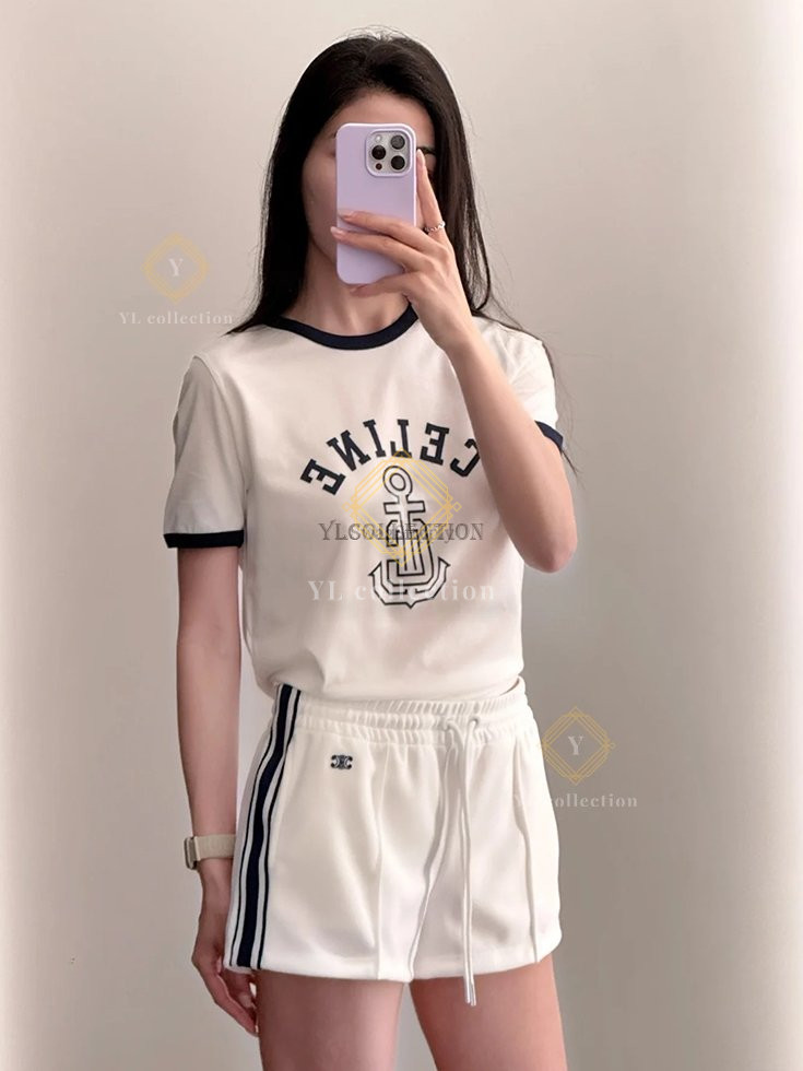 셀린느 앵커 70s 트리오페 코튼 저지 티셔츠