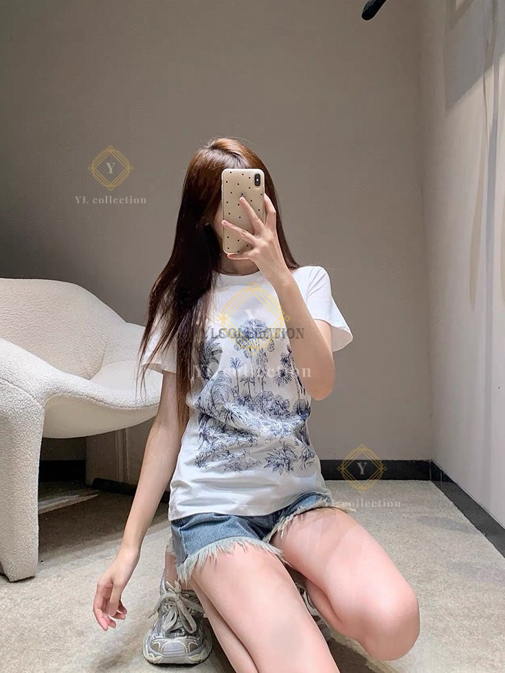 디올 뜨왈 드 주이 팜스 반팔 티셔츠