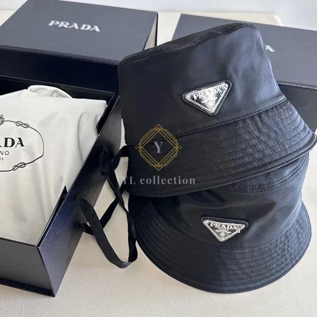 프라다 사이드 삼각로고 리나일론 버킷햇