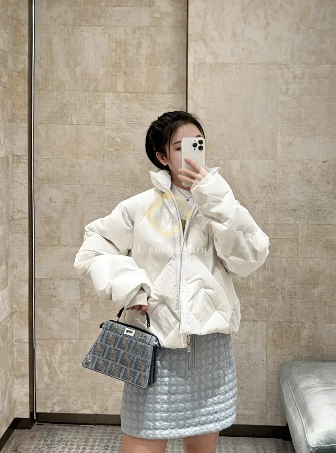 펜디 퀄팅 패턴 재킷
