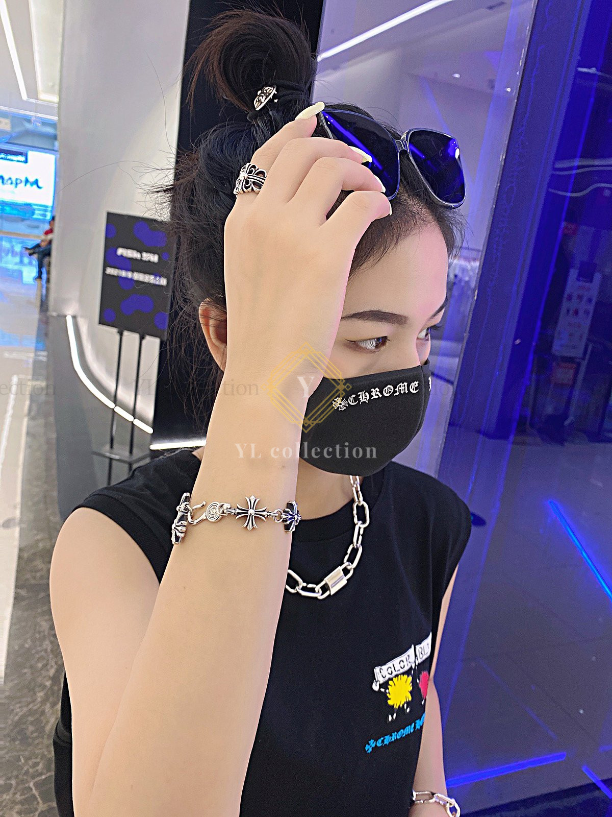 크롬하츠 컷아웃 CH 크로스 팔찌