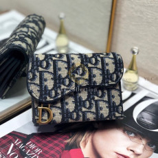 디올 오블리크 새들 아코디언 카드지갑