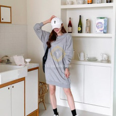 여성 라운드넥 맨투맨 미니 원피스