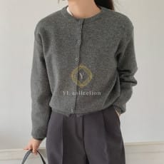 여성 하보나 라운드넥 베이직 로히 울 가디건