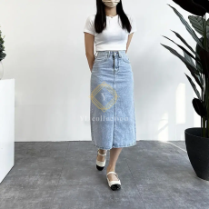 여성 데님 롱 스커트