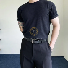 남자 머슬핏 니트 반팔