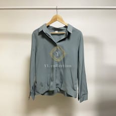 여성 오픈카라 베이직 블라우스 블루