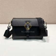 프라다 나일론 앤 레더 숄더백