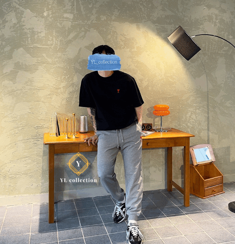 아미 하트 로고 조거 팬츠