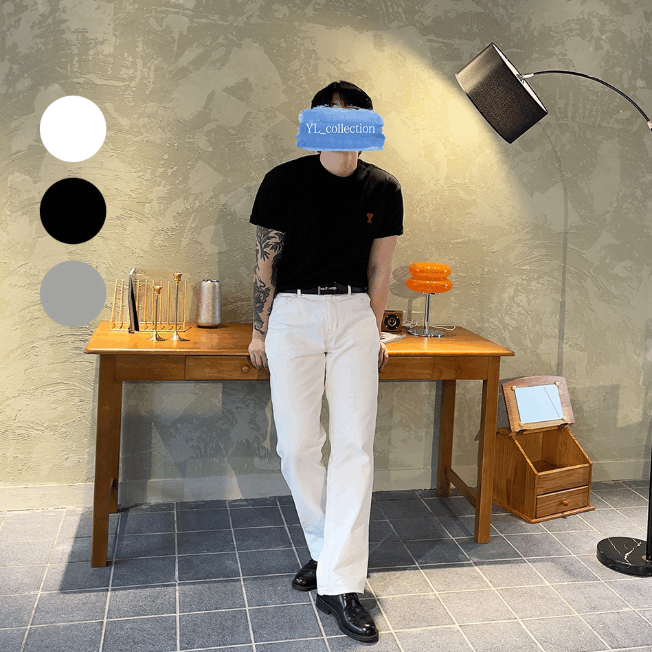 아미 스몰 하트 로고 반팔티 (정사이즈)