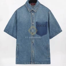 구찌 오버사이즈 워싱 데님 셔츠