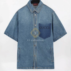 구찌 오버사이즈 워싱 데님 셔츠