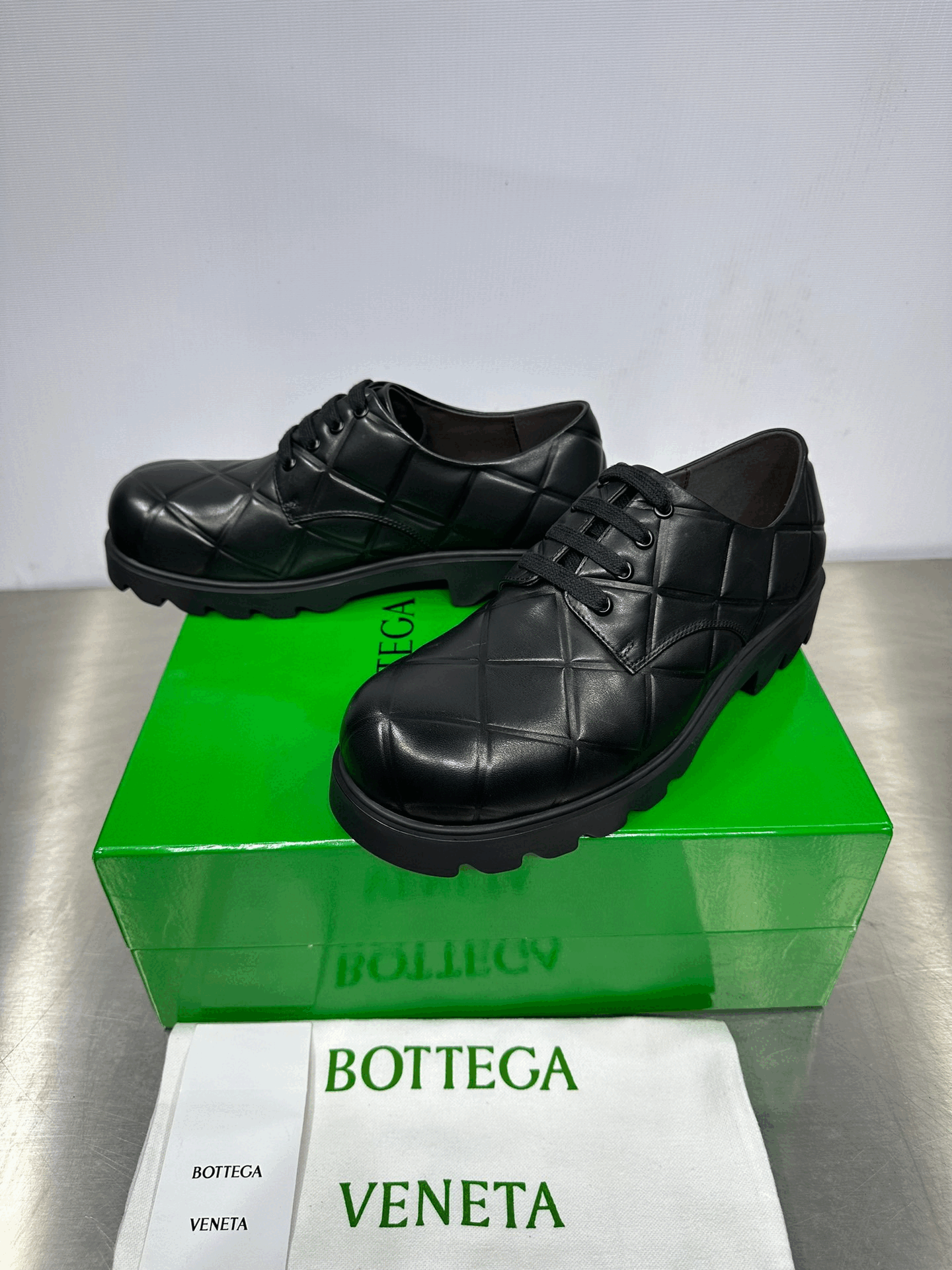 보테가베네타 퀼팅 패딩 더비 슈즈