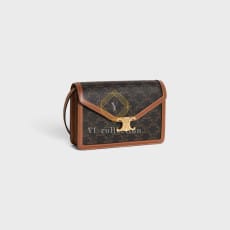 셀린느 엔벨로프 백 트리옹프 캔버스 카프스킨 탄