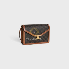 셀린느 엔벨로프 백 트리옹프 캔버스 카프스킨 탄